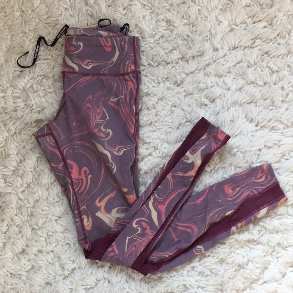 Nike Running Leggings With Purple Swirls